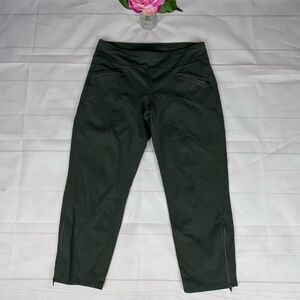 Athleta Olive Green Ankle Zip Leggings Sz Small